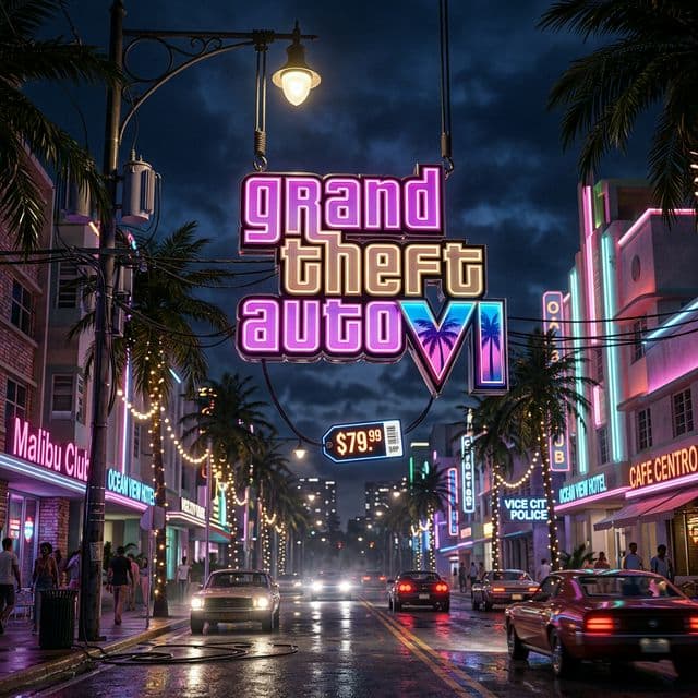 GTA 6 logo with a $79.99 price tag